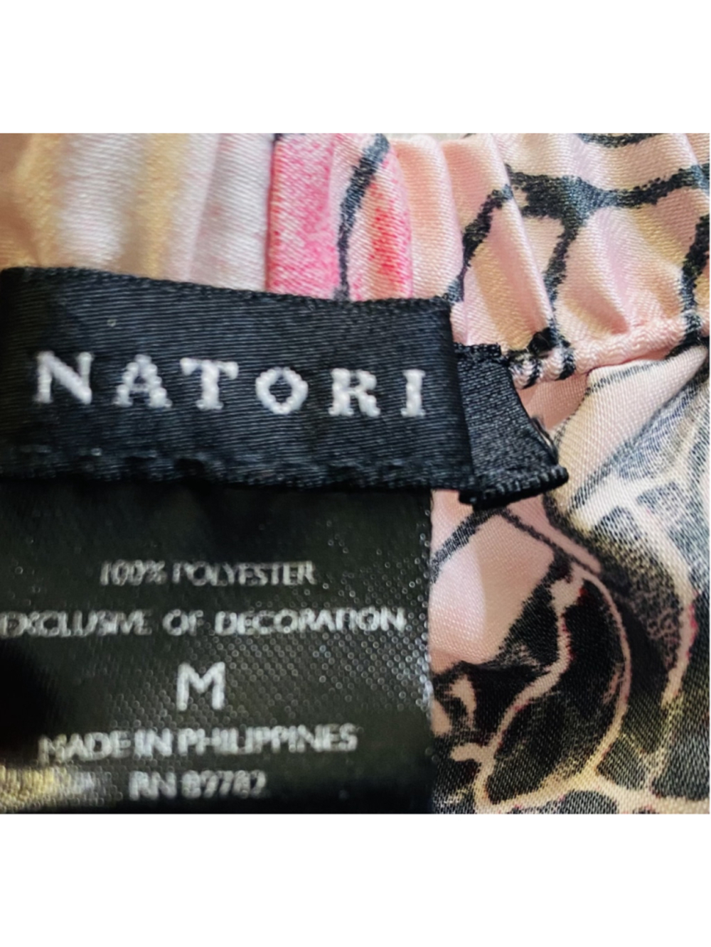 Natori Women's Medium Floral Satin Pajama Set Button Front Top Pants 2-Piece - Picture 11 of 16